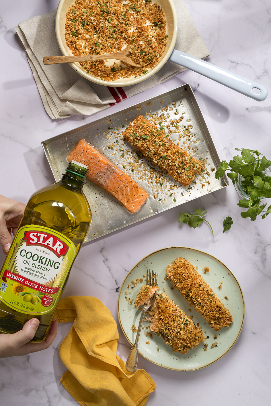 Panko-crusted salmon