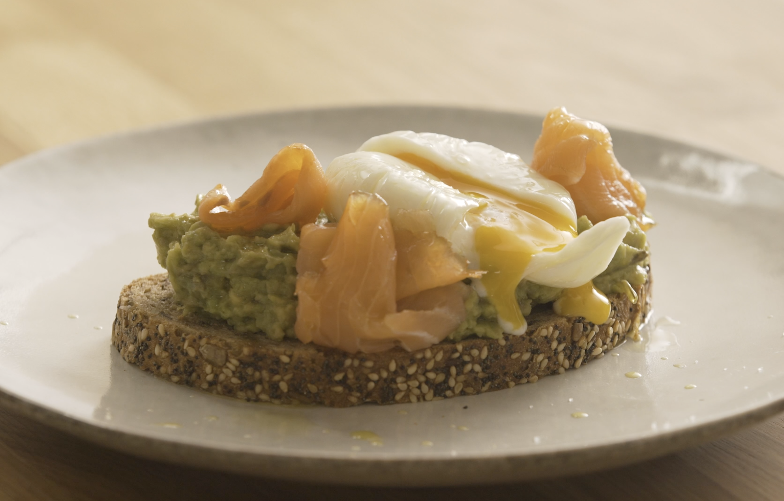 Avocado toast with salmon