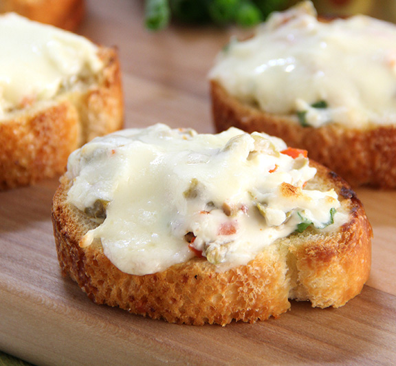 Cheesy Olive Toasts