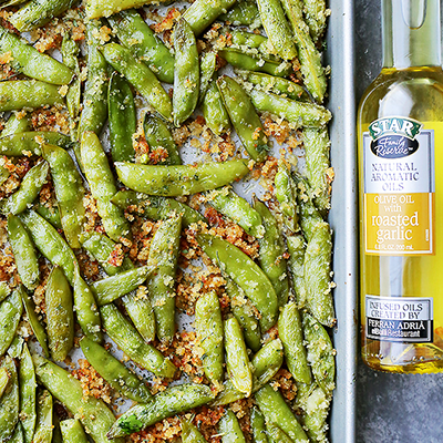 Garlic Parmesan Sugar Snap Peas