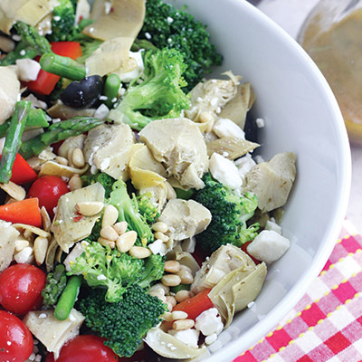 Greek Vegetable Salad with Homemade Greek Vinaigrette