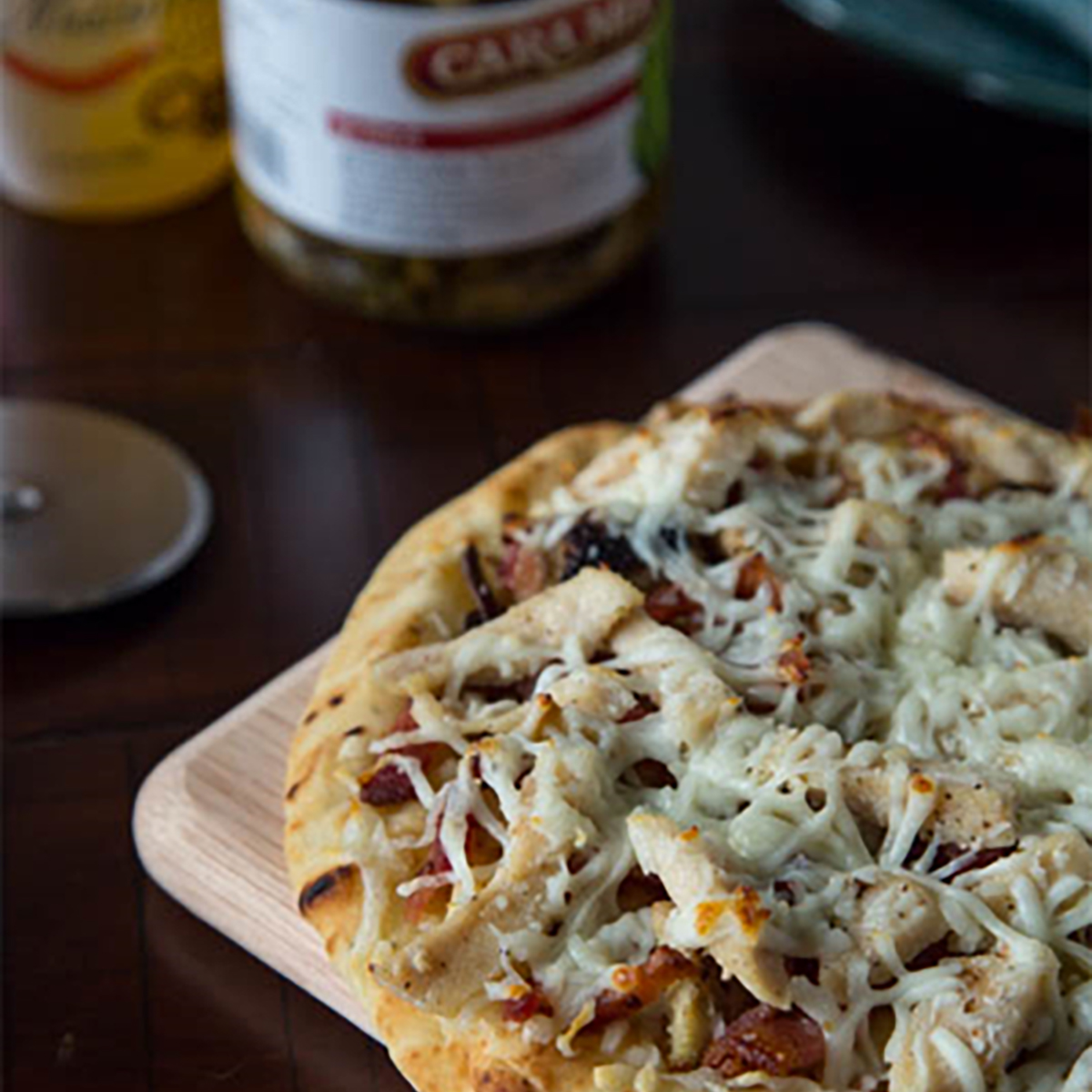 Grilled Artichoke, Chicken & Bacon Pizza