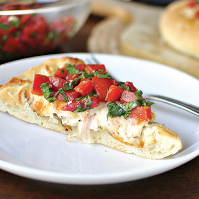 Grilled Chicken and Tomato Basil Bruschetta Pizza