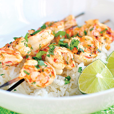 Grilled Garlic and Lime Shrimp Skewers