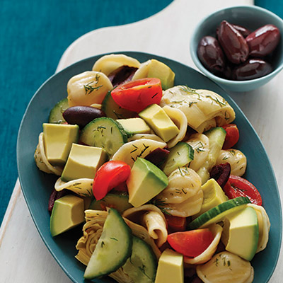 Mediterranean Pasta Salad with Artichokes and Avocado