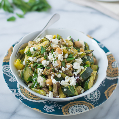 Mediterranean Roasted Vegetable and Chickpea Salad