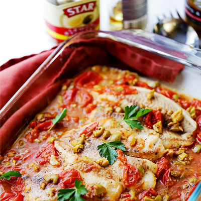 Mediterranean Style Baked Tilapia