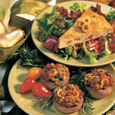 Olive &#038; Herb Stuffed Mushrooms