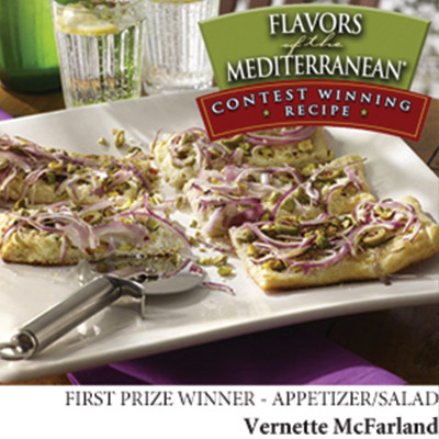 Pistachio & Olive Mediterranean-Style Pizza