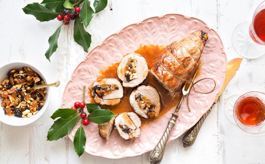 Pork tenderloin stuffed with nuts