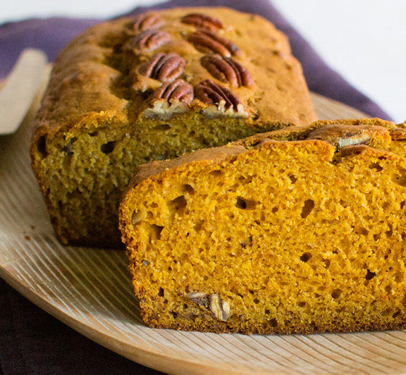 Pumpkin Bread with Toasted Pecans