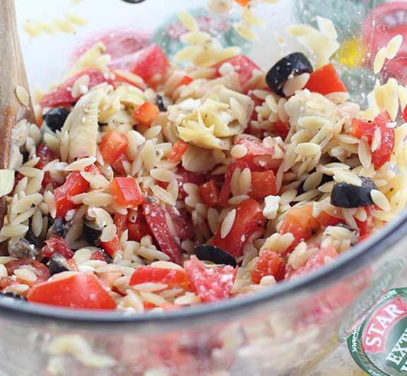 Red Wine Vinegar & Olive Oil Orzo Salad