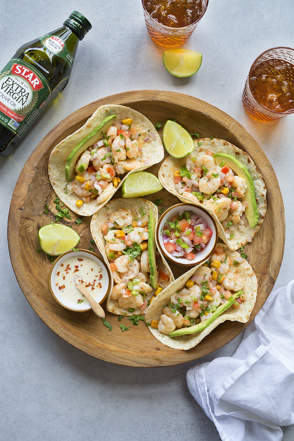 Tasty shrimp tacos