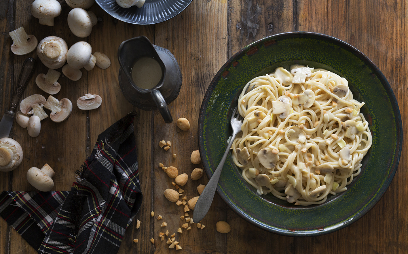Spaghetti with mushrooms
