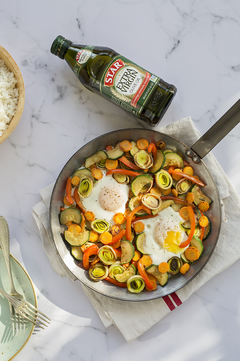 Vegetable and egg stir fry