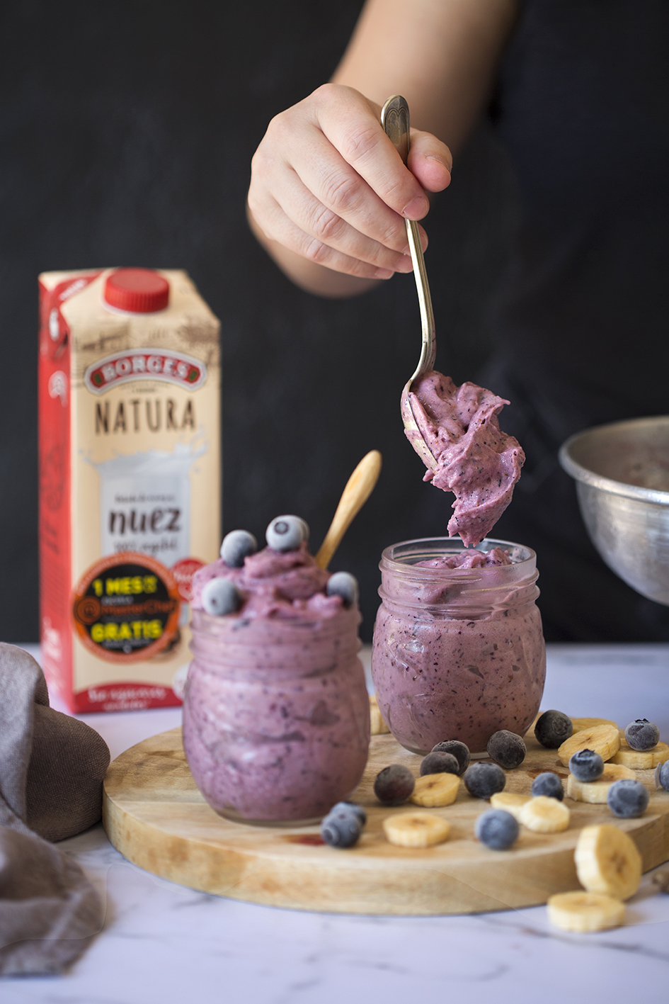 Vegan blueberry ice cream