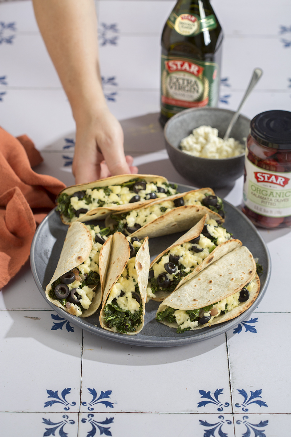 Kale and ricotta taco