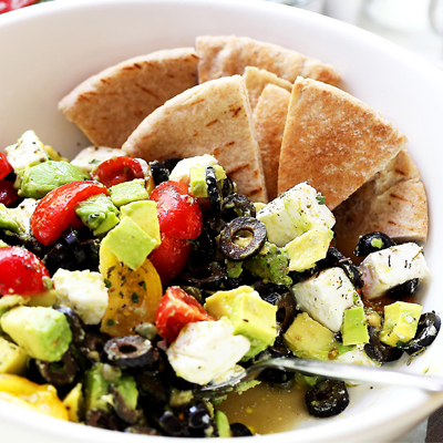 Olives &#038; Avocado Salad with Tomatoes &#038; Feta Cheese