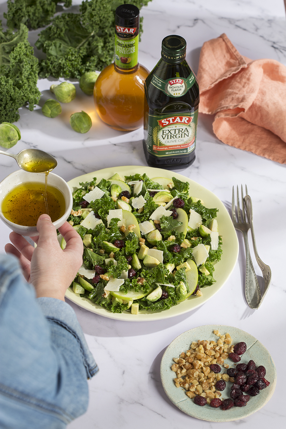 Brussels Sprout Salad with Apple Dressing