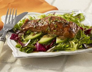 Warm Balsamic-Glazed Salmon Salad