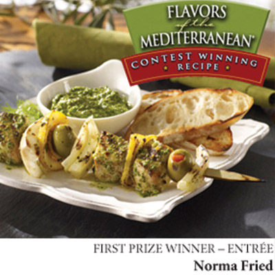 Swordfish &#038; Fennel Skewers with Arugula-Caper Pistou