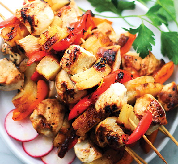 Sesame Soy Pineapple Chicken Kabobs