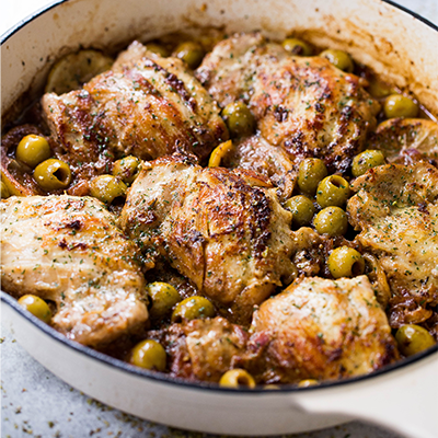 Saucy Skillet Chicken with Lemons and Olives