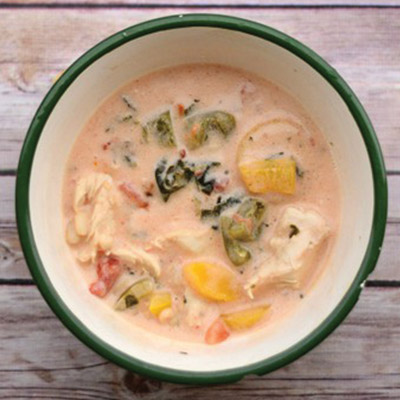 Slow Cooker Chicken Alfredo Soup