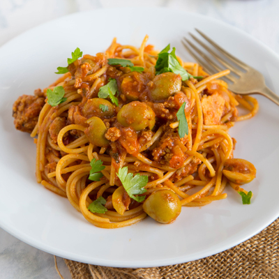 Spanish Spaghetti with Olives