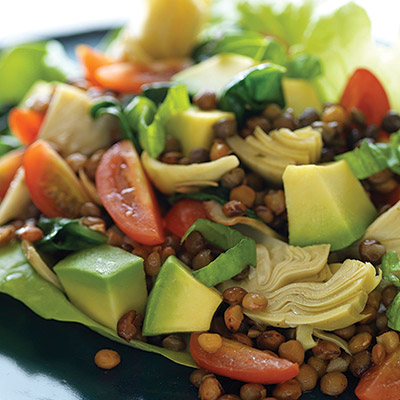 Lentil Salad With California Avocados and Cara Mia Marinated Artichokes