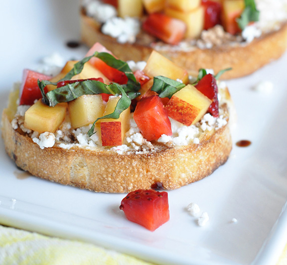 Strawberry and Nectarine Bruschetta
