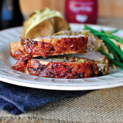 Stuffed Pork Roast with Modena Balsamic Glaze