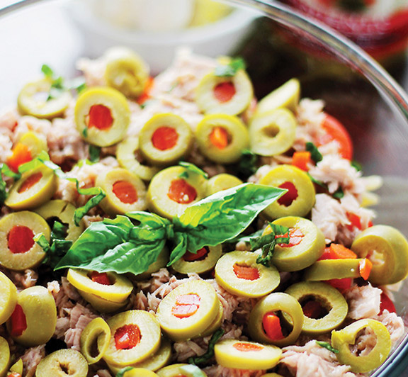 Tuna Pasta Salad With Pimiento Stuffed Olives