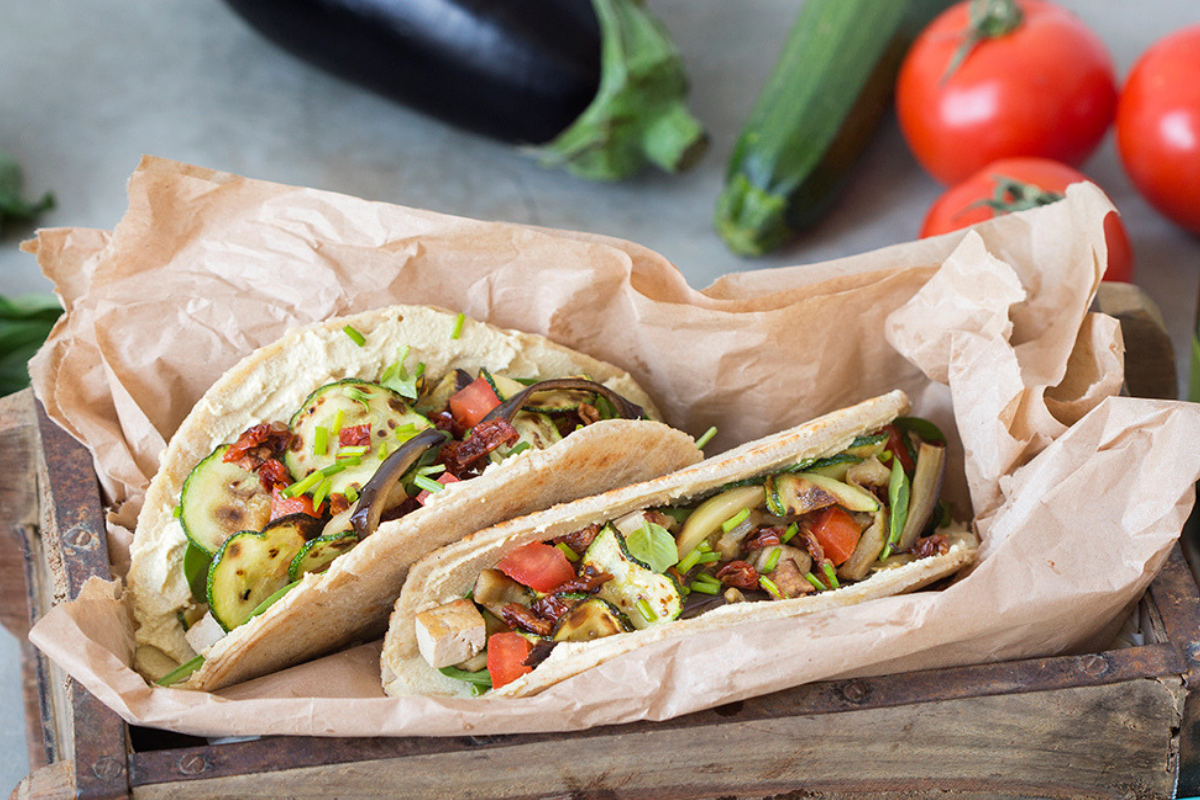 Vegan Eggplant and Tomato Piadina