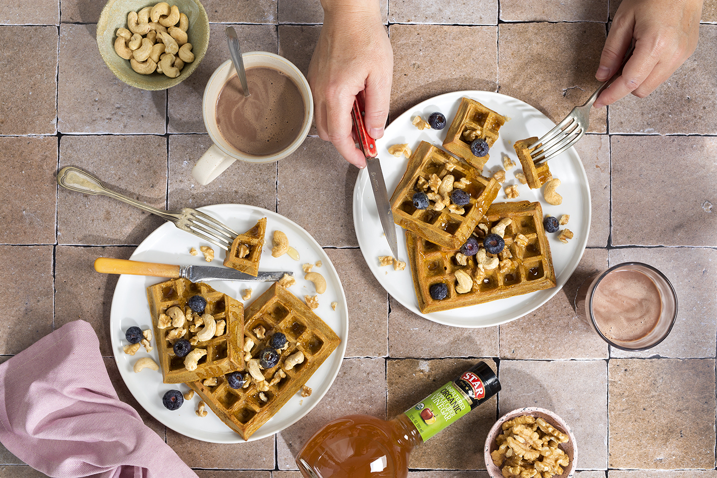 Pumpkin Waffles with Apple Cider Vinegar