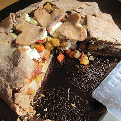 Winter Vegetables and Bacon with Olive Oil Crust