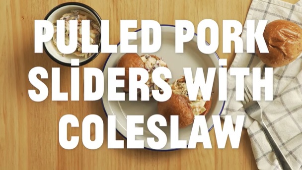 Pulled pork sliders with coleslaw