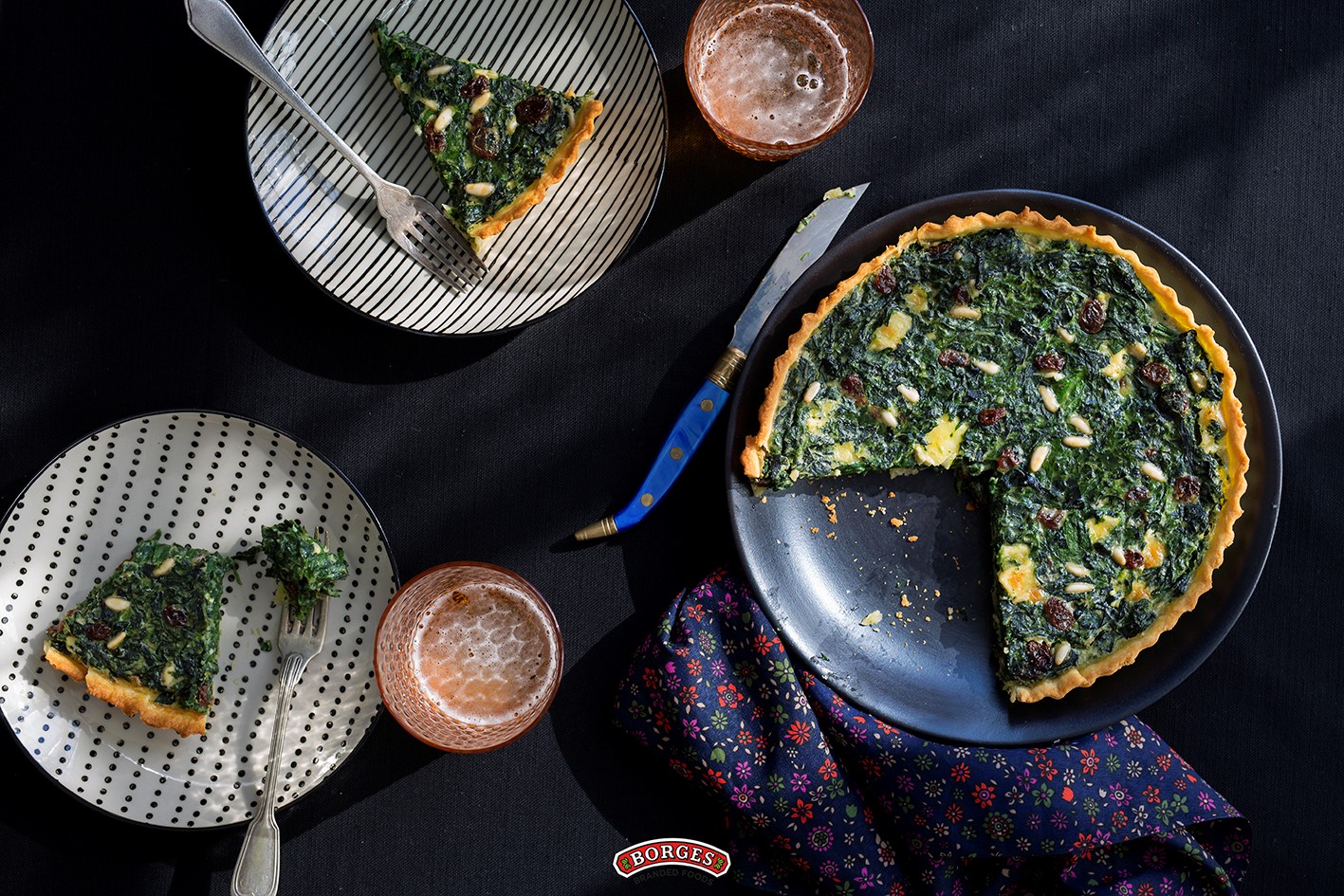 Quiche with Spinach, Raisins and Pine Nuts