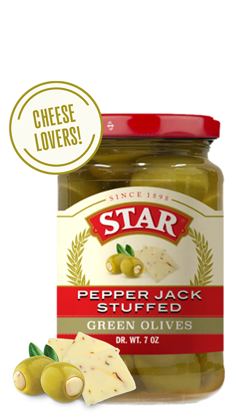 Pepper Jack Stuffed Green Olives